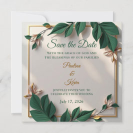 Elegante botanische Hochzeitseinladung