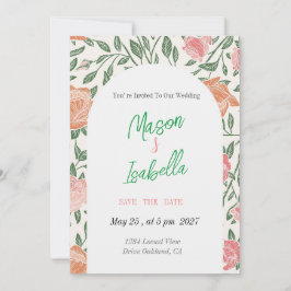 Elegante botanische Hochzeitseinladung Einladung