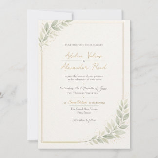 Elegante botanische Hochzeitseinladung Einladung
