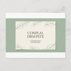 Elegante Botanische Hochzeitseinladung in Salbeigr Postkarte
