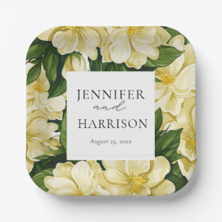 Elegante, botanische Hochzeitseinladung Pappteller
