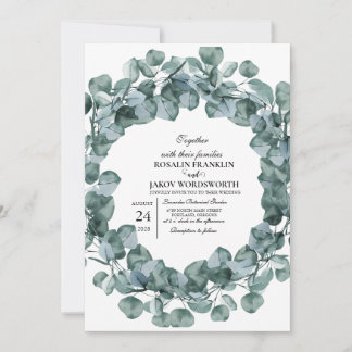 Elegante Botanische Hochzeitseinladungskarte mit G Einladung