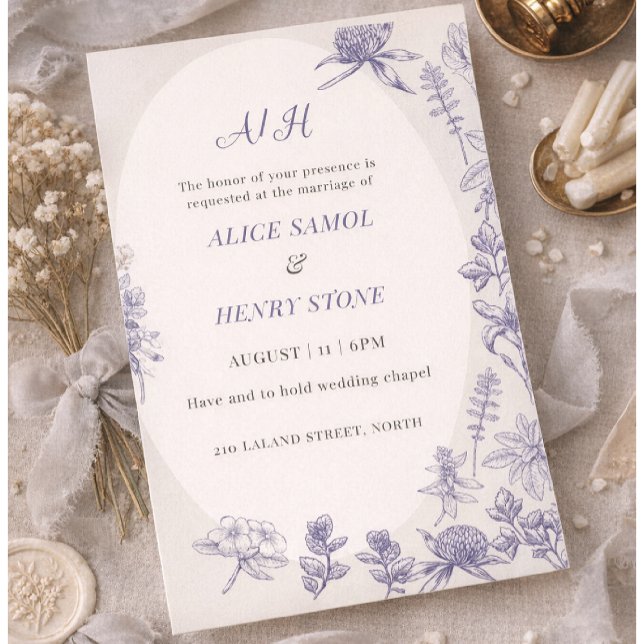 Elegante botanische Hochzeitseinladungsvorlage Einladung (Von Creator hochgeladen)