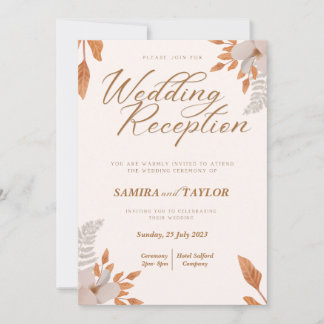Elegante botanische Hochzeitsempfehlung Einladung