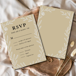 Elegante botanische Hochzeitsmenüwahl RSVP Karte