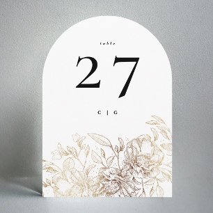 Elegante Botanische Hochzeitstorte Tischnummer