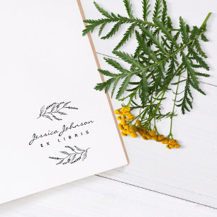 Elegante Botanische Lavander Ex Libris Custom Book Gummistempel