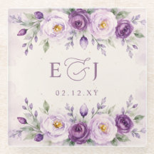 Elegante botanische Lavendel-Lila-Blumenhochzeit