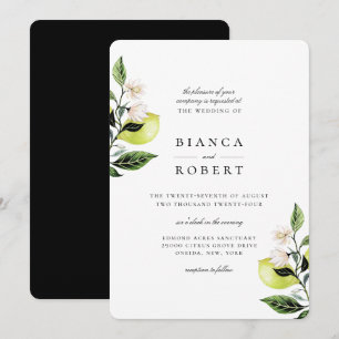 Elegante botanische Lemons Einladung zur Hochzeit