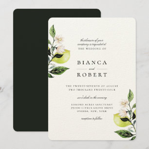 Elegante botanische Lemons Einladung zur Hochzeit