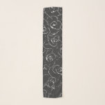 Elegante botanische Linie Zeichnend Muster Schwarz Schal<br><div class="desc">Ein einfaches,  modernes botanisches Design einer raffinierten Blumenlinie,  die Muster in Schwarz und Weiß zeichne.</div>