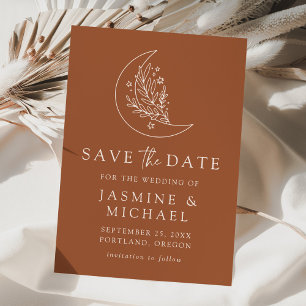 Elegante Botanische Monte und Sterne Terracotta au Save The Date