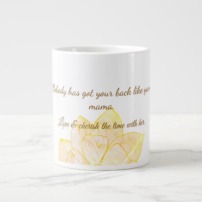 Elegante botanische Muttertagsgeschenktasse Jumbo-Tasse (Vorderseite)