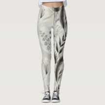 Elegante botanische Printmedien Hochwaiste Legging