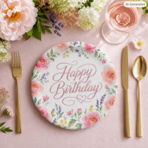 Elegante botanische rosa Rosen Geburtstag