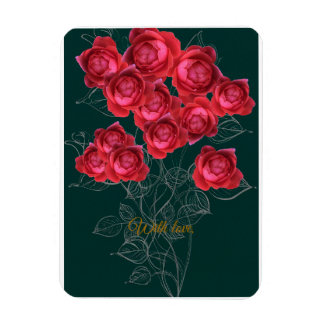 Elegante botanische Rosen-Klappkarte Magnet
