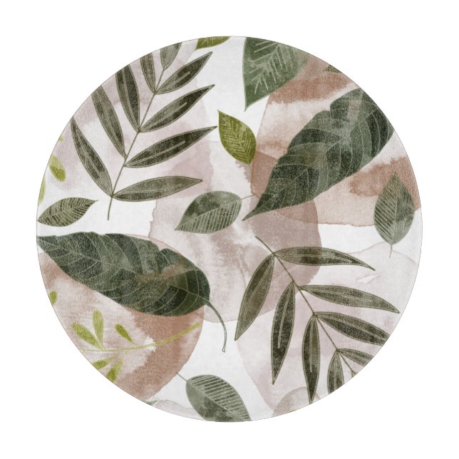 Elegante botanische Safari-Blätter Schneidebrett (Vorderseite)