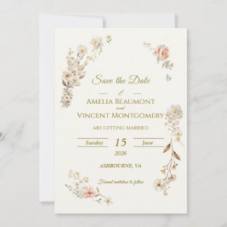 Elegante botanische Save-the-Date-Einladung
