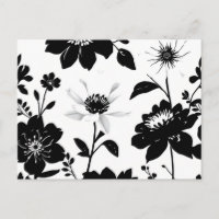 Elegante botanische Silhouetten in Schwarz und Wei