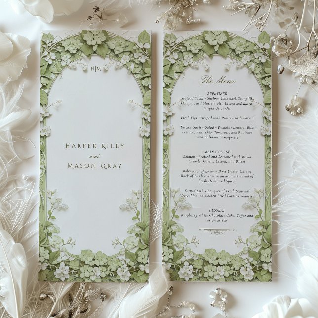 Elegante Botanische Speisekarte Einladung (Von Creator hochgeladen)