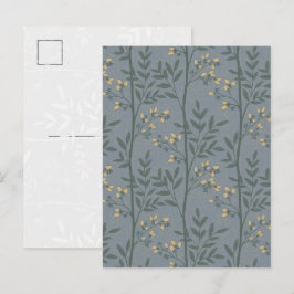 Elegante botanische Streifen-Blumen-Postkarte in B Postkarte
