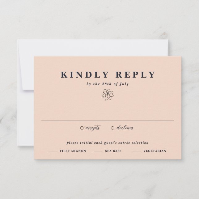 Elegante Botanische Sukkulente Pflanze Boho Weddin RSVP Karte (Vorderseite)