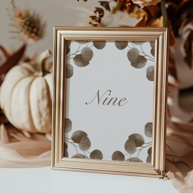 Elegante Botanische Tischnummern Ivory & Ash Fall (Von Creator hochgeladen)