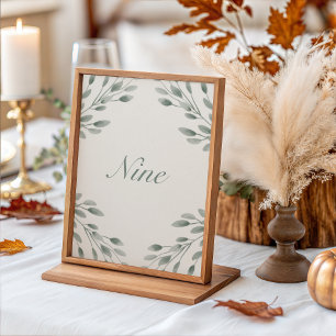 Elegante Botanische Tischnummern Ivory & Sage Fall