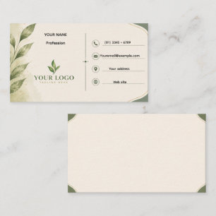 Elegante Botanische Visitenkarte Minimalistisch