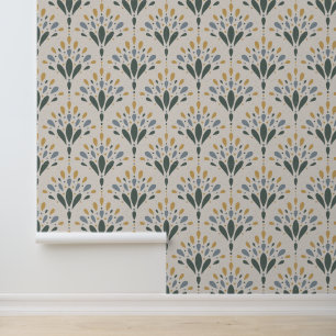 Elegante botanische Volksblumen-Kunst Tapete