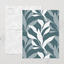 Elegante botanische Waldgrün-Blattwerke in Grace Postkarte