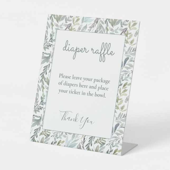 Elegante Botanische Wasserfarbenspülung Sockelschild (Vorderseite)