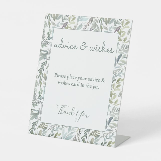 Elegante Botanische Wasserfarbenspülung Sockelschild (Vorderseite)