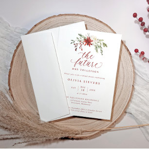 Elegante botanische Weihnachts-Brautparty Einladung