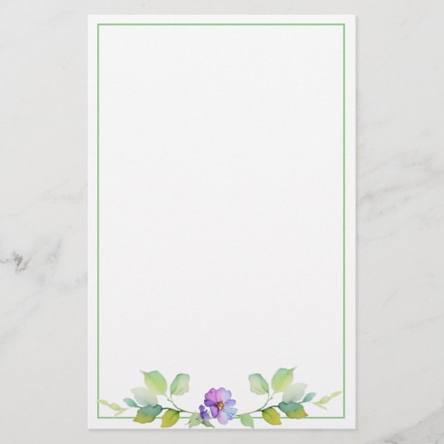 Elegante botanische Wildblumen Briefpapier (Vorderseite)