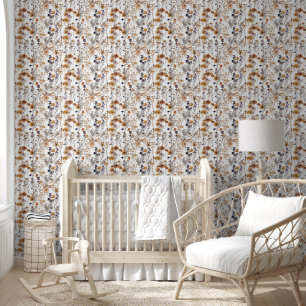 Elegante botanische Wildblumen getrocknete Vintage Tapete