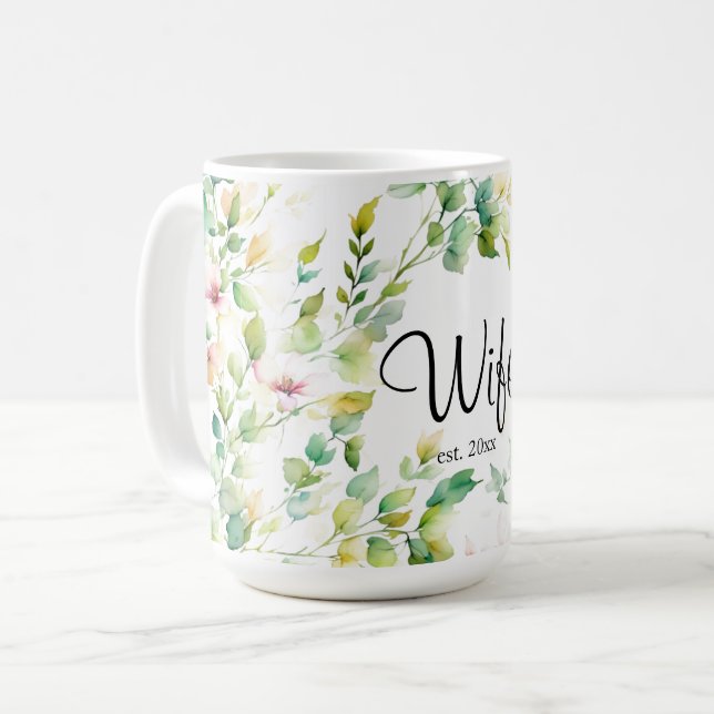 Elegante botanische Wildblumen Kaffeetasse (Vorderseite Links)