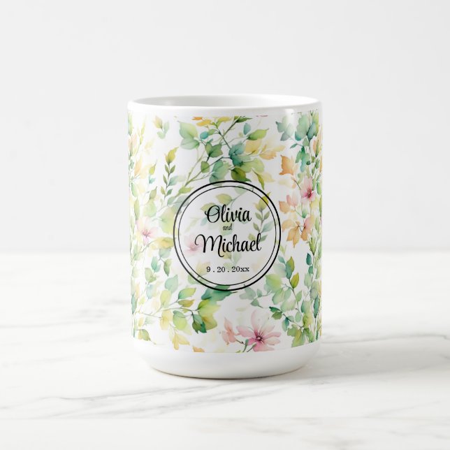 Elegante botanische Wildblumen Kaffeetasse (Mittel)