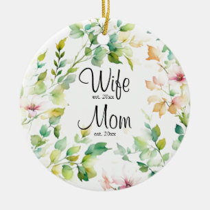 Elegante botanische Wildblumen Keramik Ornament