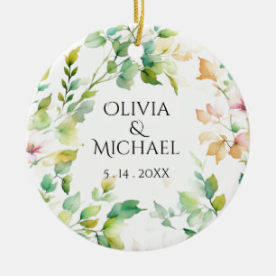 Elegante botanische Wildblumen Keramik Ornament