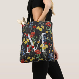 Elegante botanische Wildblumen mit Name Monogram