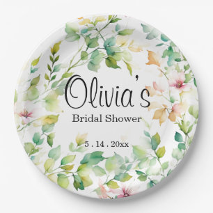 Elegante botanische Wildblumen Pappteller