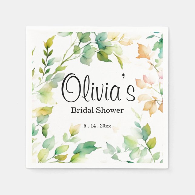 Elegante botanische Wildblumen Serviette (Vorderseite)