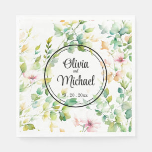 Elegante botanische Wildblumen Serviette