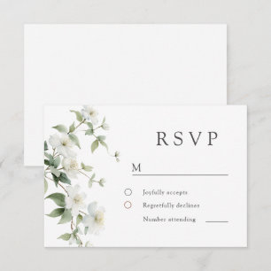 Elegante botanische Wildblumenhochzeit RSVP Karte