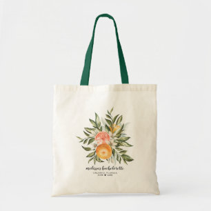 Elegante Botanische Zitrus-Brautjungfer-Geschenkta Tragetasche