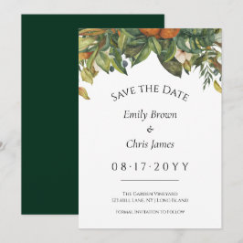 Elegante Botanische Zitrusfrüchte Hochzeit Save The Date