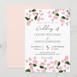 Elegante Bougainvillea Blume Hochzeit Einladung