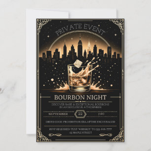 Elegante Bourbon- und Whiskey-Verkostungseinladung Einladung
