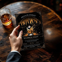 Elegante Bourbon- und Whiskey-Verkostungseinladung